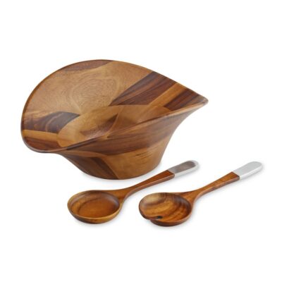 Serveware Nambé Salad Bowls | Ripple Salad Bowl W/ Servers