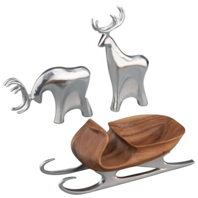 Decor Nambé  | Sleigh With Reindeer