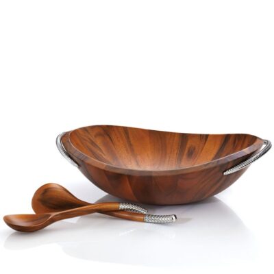 Serveware Nambé Salad Bowls | Braid Salad Bowl W/ Servers