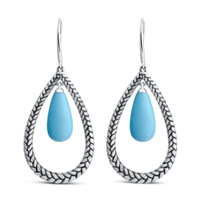 Jewelry Nambé Earrings | Marina Braid Silver Floating Pear Earrings