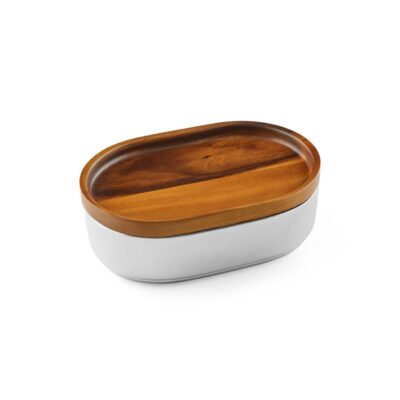 Serveware Nambé Nambe Alloy Bowls | Oblong Nest Bowl W/ Wood Lid