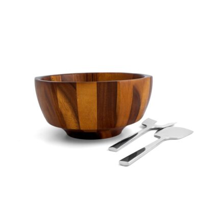 Serveware Nambé Salad Bowls | Rivet Salad Bowl W/ Servers