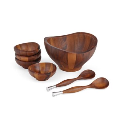 Serveware Nambé Salad Bowls | Solstice 7-Pc Salad Set