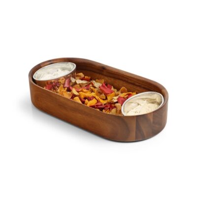 Serveware Nambé Chip & Dip | Oblong Nest Chip & Dip