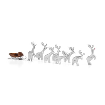 Decor Nambé  | 10-Piece Miniature Reindeer Set