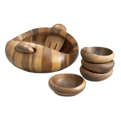 Serveware Nambé Salad Bowls | Pebble 7-Piece Salad Set