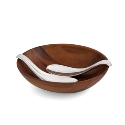 Serveware Nambé Salad Bowls | Yin Yang Salad Bowl W/Servers