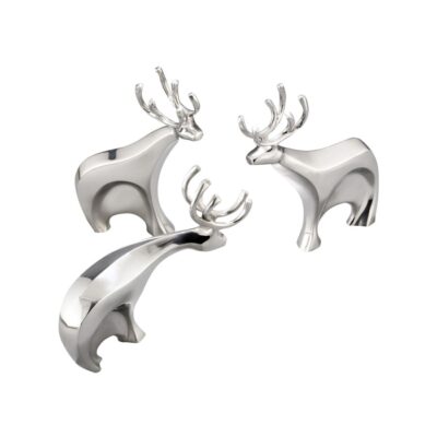 Decor Nambé  | Dasher Reindeer Figurine Set