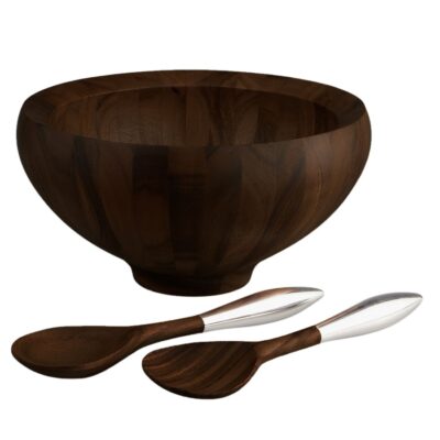 Serveware Nambé Salad Bowls | Yaro Salad Bowl W/ Servers – Espresso