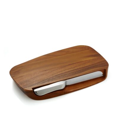 Serveware Nambé Trays & Platters | Blend Bread Board With Knife